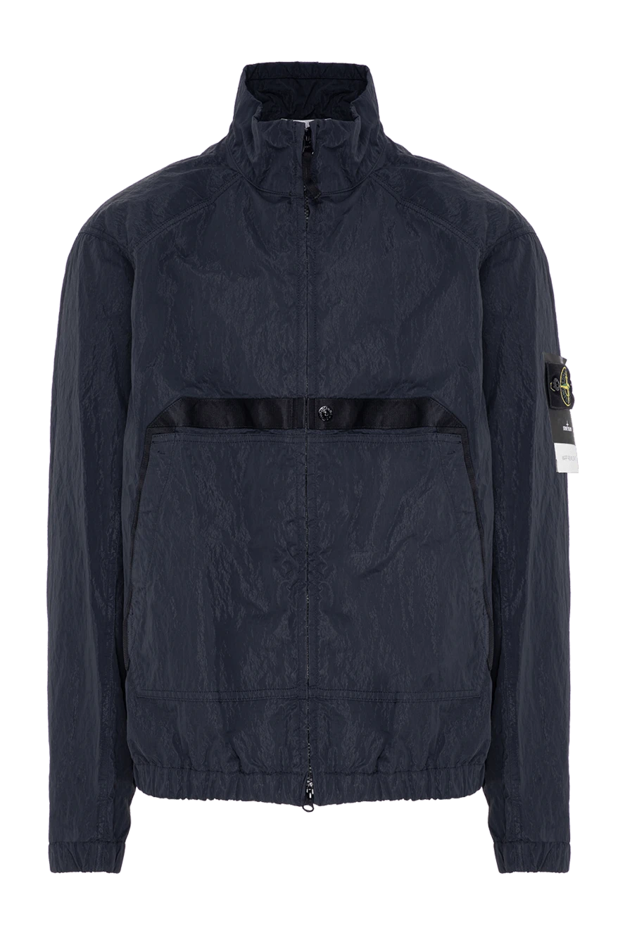 Stone Island куртка-ветровка з технологічного жатого нейлону з високим коміром та патчем 196733 - фото 1