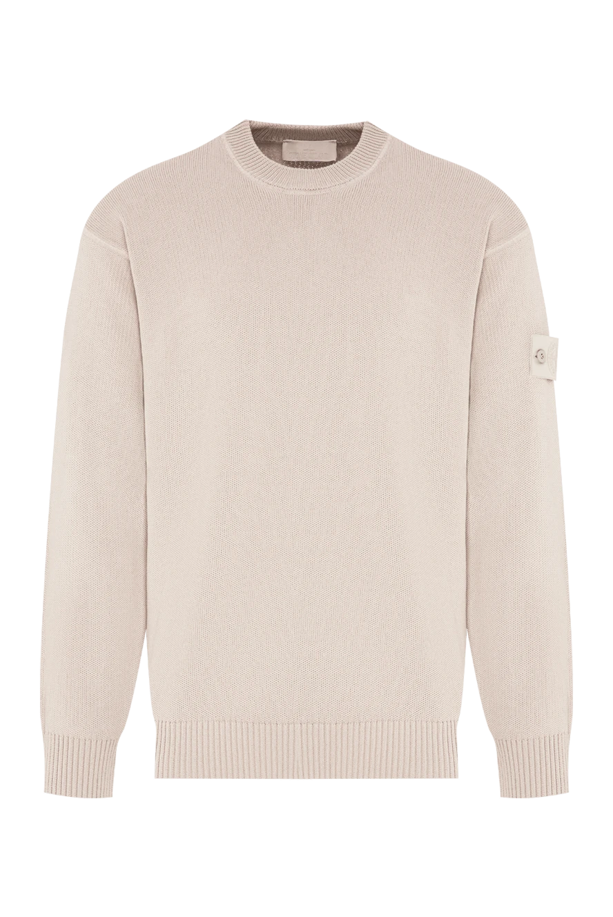 Stone Island однотонний в'язаний джемпер ghost piece з кашеміру та бавовни 196770 - фото 1