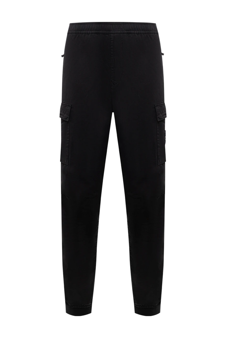 Stone Island черные зауженные брюки карго из плотного премиального хлопка 196773 - фото 1