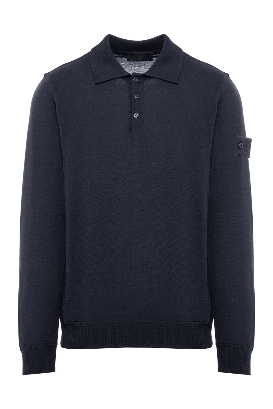 Stone Island синее шерстяное поло с длинным рукавом линейки stone island ghost 196809 - фото 1