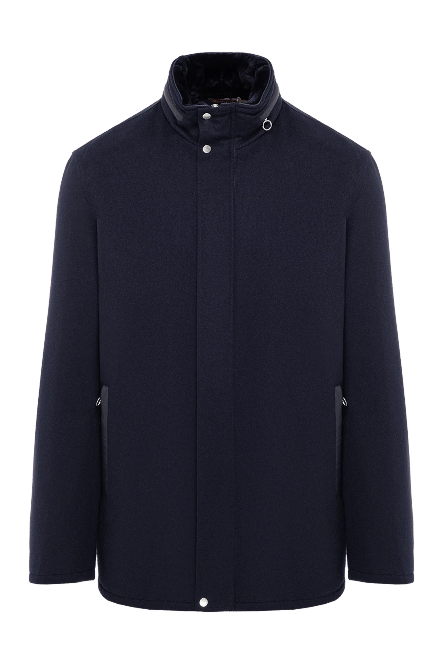 Seraphin insulated jacket made of thick cloth with leather trim on the collar and pockets 197062 - photo 1