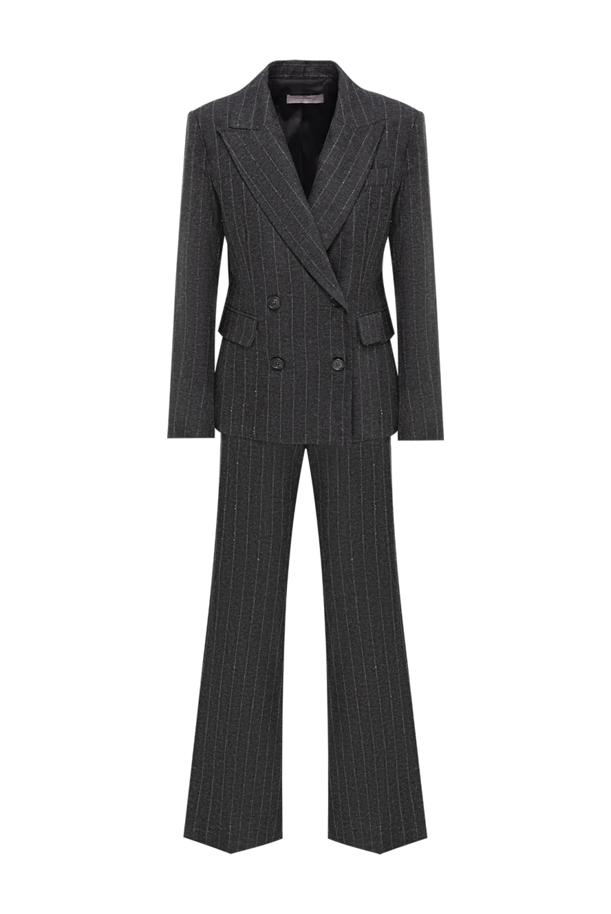 D.Exterior double-breasted trouser suit made of thick woolen cloth with chalk stripes 197141 - photo 1