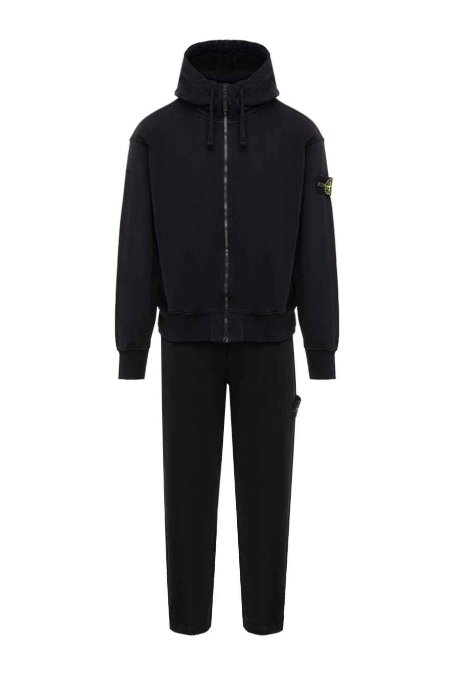 Stone Island чорний трикотажний костюм із щільної бавовни з технологією наскрізного фарбування 197192 - фото 1