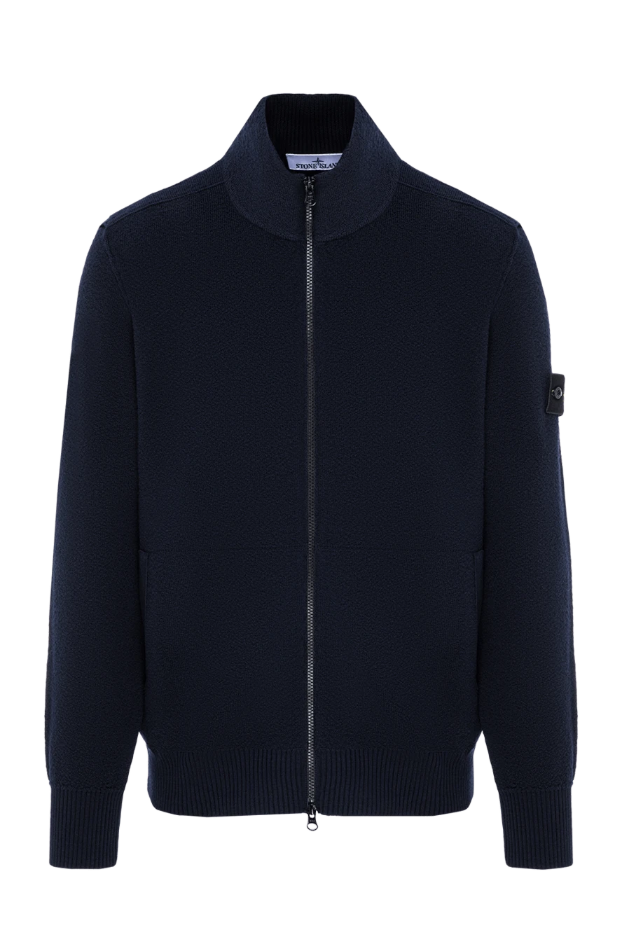 Stone Island фактурный трикотажный кардиган на молнии с высоким воротником-стойкой 197469 - фото 1