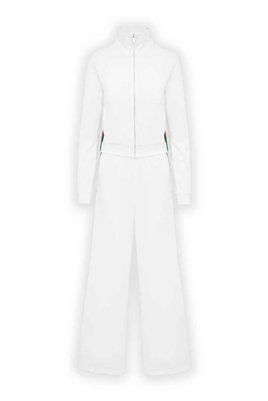 Gucci women's snow-white knitted straight-cut suit with a through zipper 197502 - photo 1