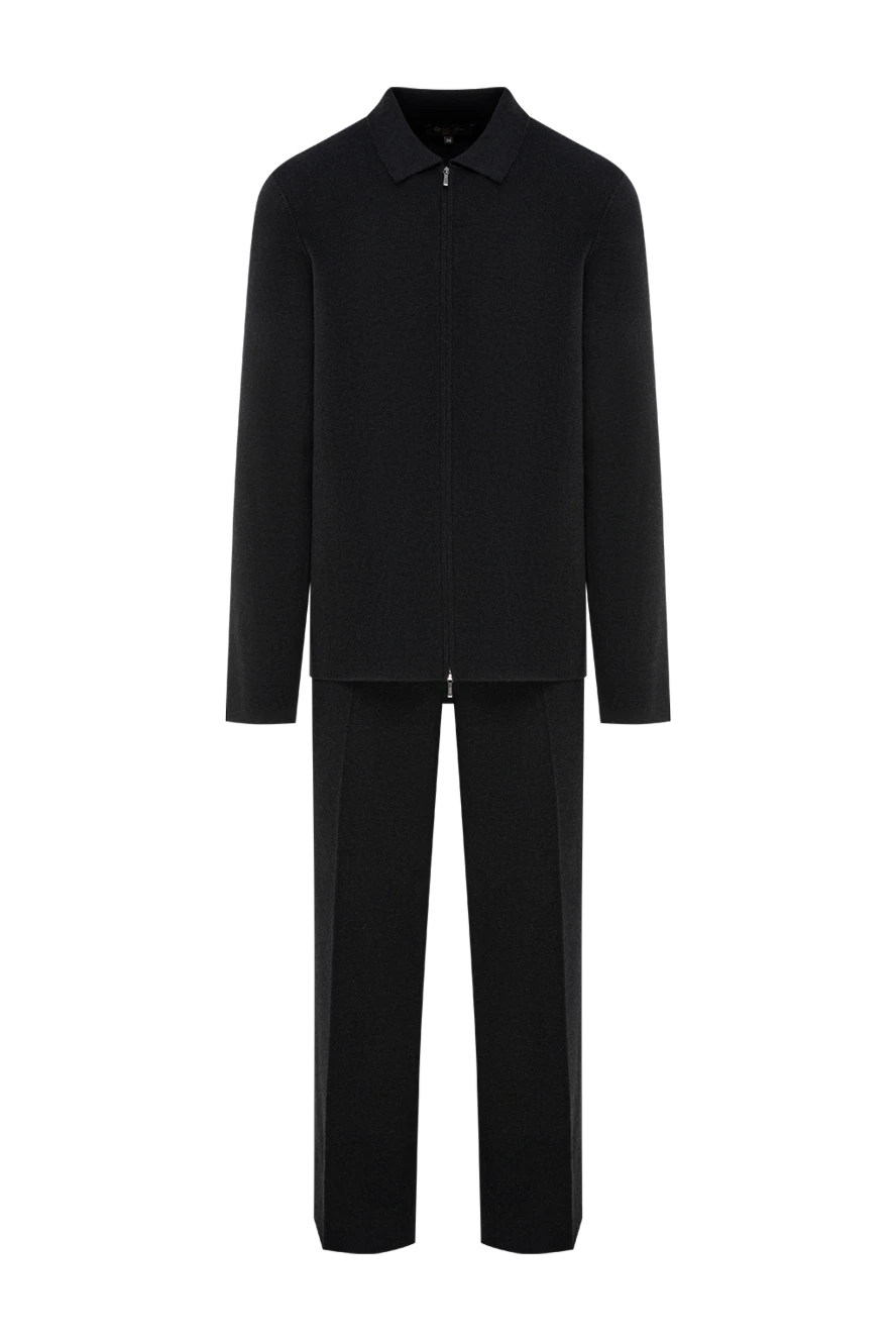 Loro Piana чоловічий трикотажний костюм чорного кольору з кашеміру шовку та вовни 197504 - фото 1