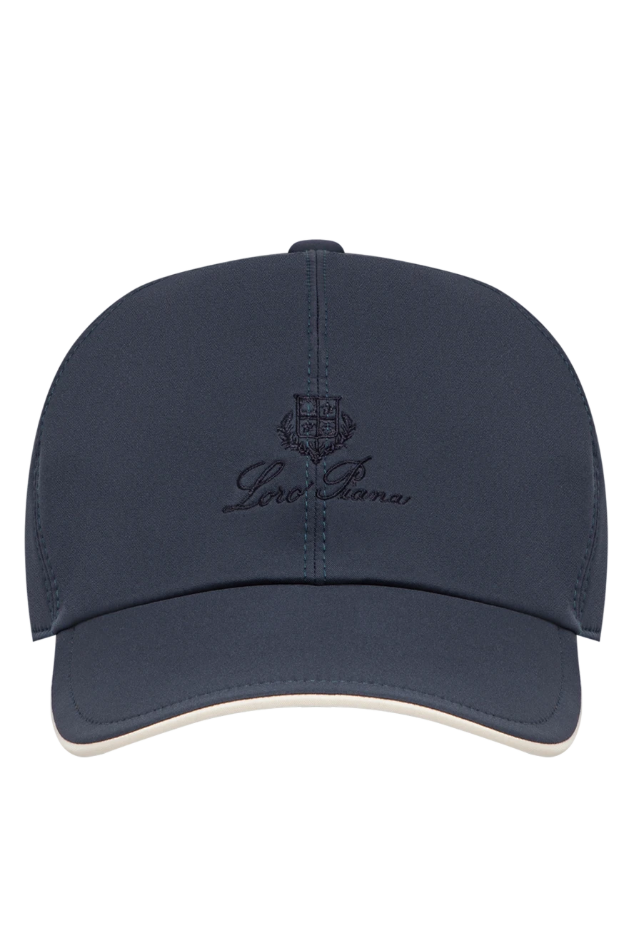 Loro Piana men's dark blue microfiber baseball cap with contrast piping 197514 - photo 1