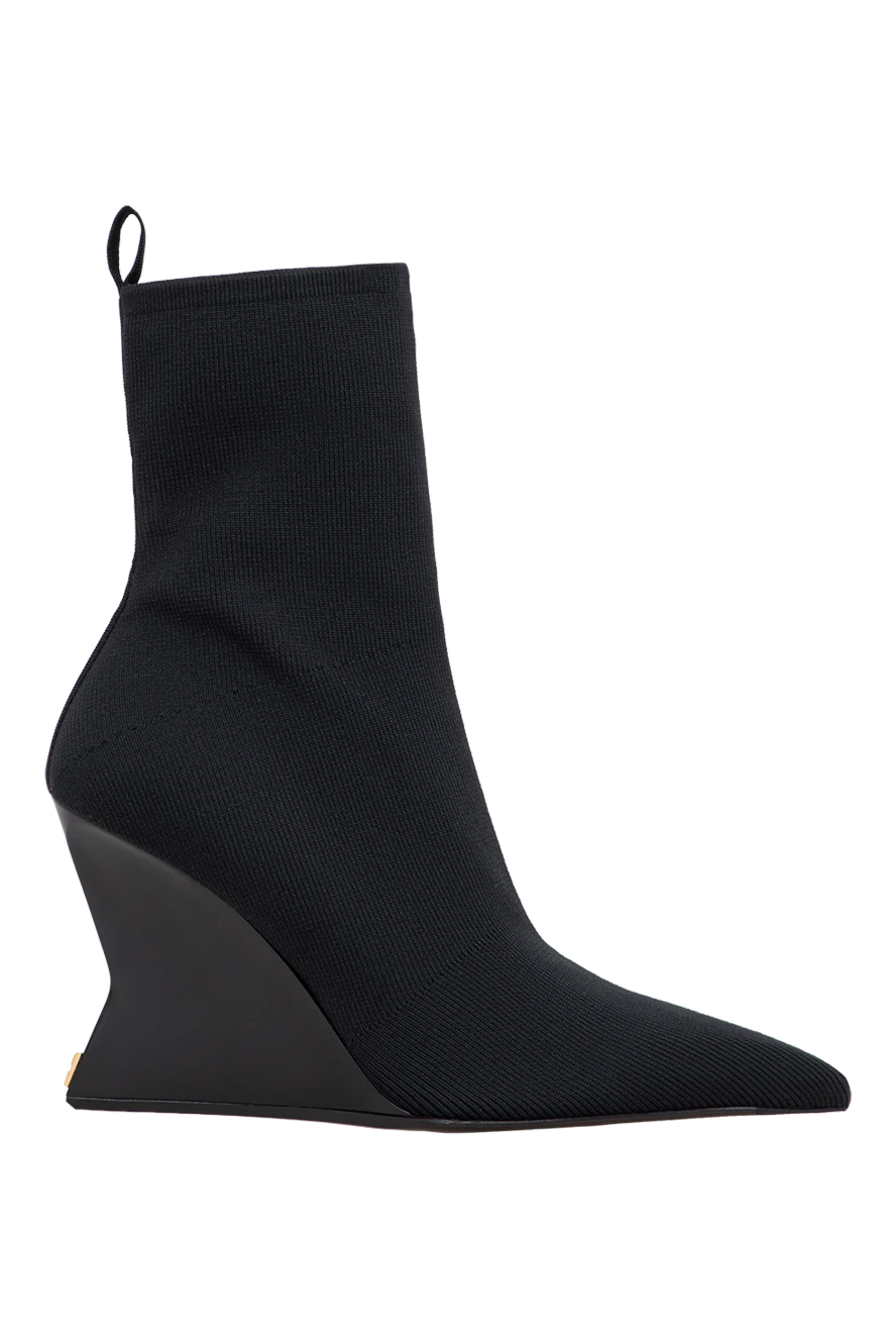 Balmain black knit ankle boots with a shaped wedge heel 197647 - photo 1