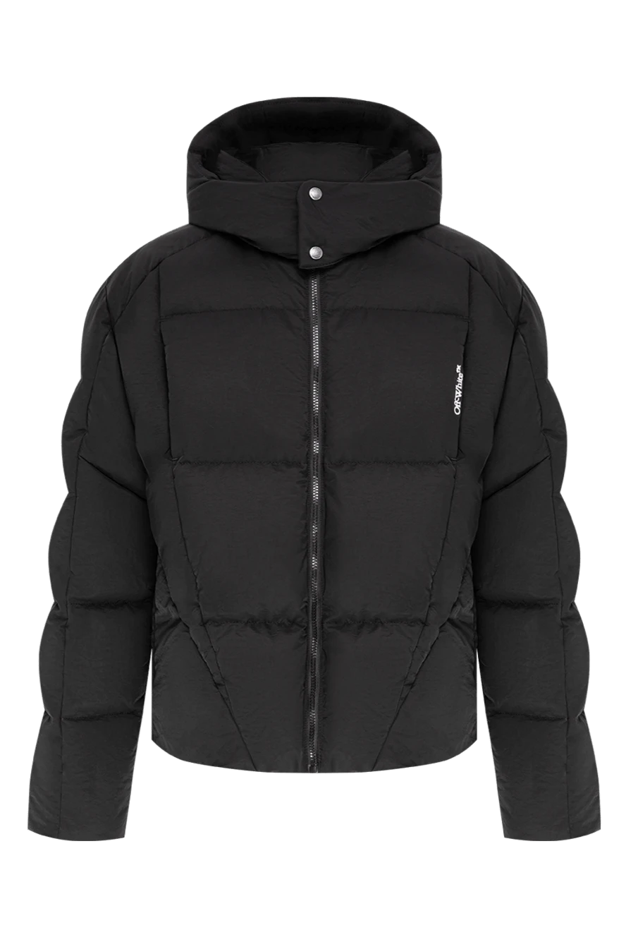 Off-White об'ємний стьобаний пуховик з глибоким капюшоном на кнопках 197662 - фото 1