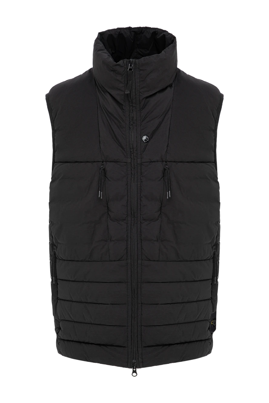 Stone Island men's black down vest with a combination quilting and a stand-up collar 197759 - photo 1