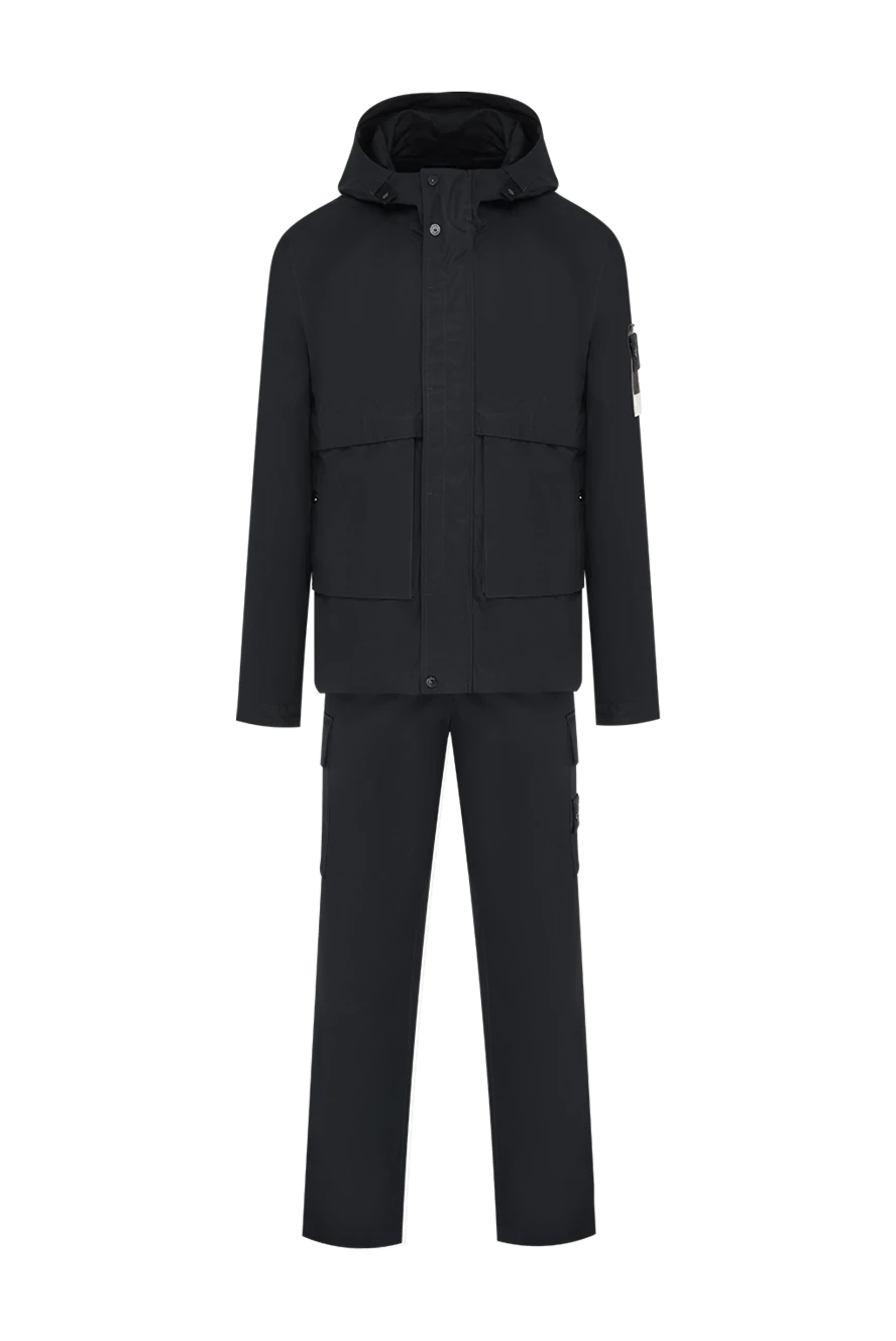 Stone Island синий мужской монохромный костюм-карго из плотного хлопка o-ventile 197790 - фото 1
