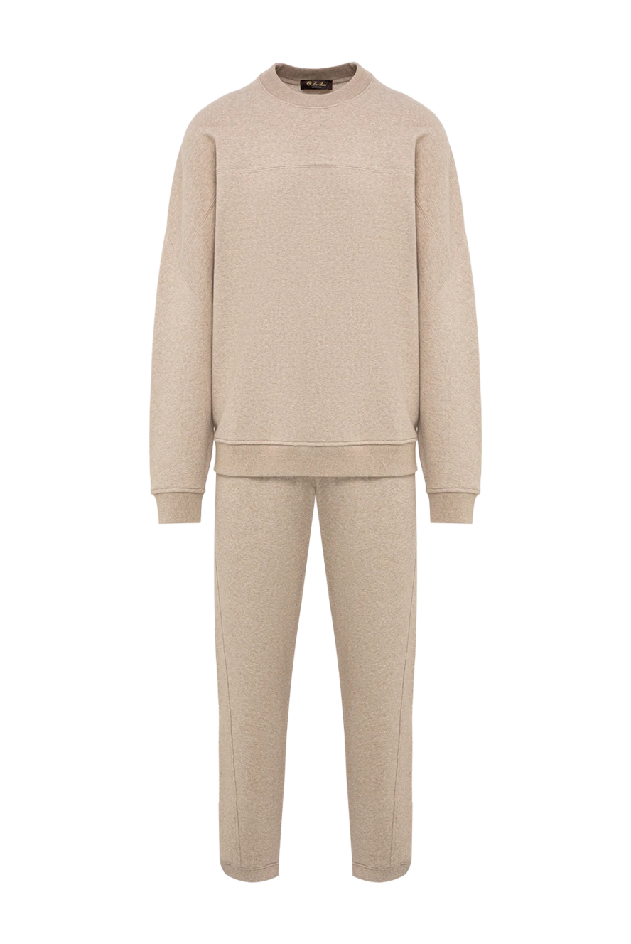 Loro Piana бежевый хлопковый костюм-двойка со свитшотом и зауженными брюками 197795 - фото 1