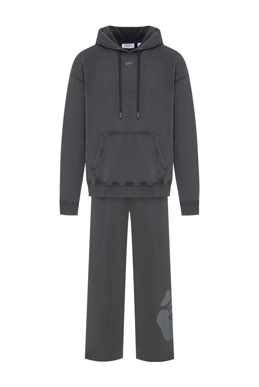 Off-White мужской прогулочный костюм swimming face в темно-сером цвете 197836 - фото 1