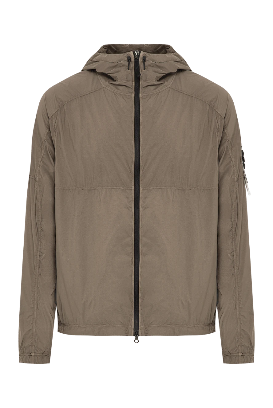 Stone Island ветровка из нейлона в фирменном защитном оттенке military gree 197871 - фото 1
