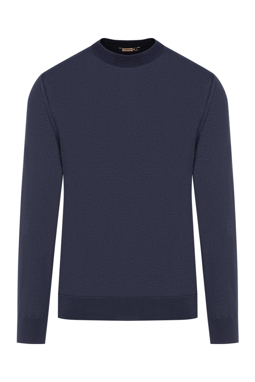 Zilli knitted jumper with a round neck in a classic navy blue color 197919 - photo 1