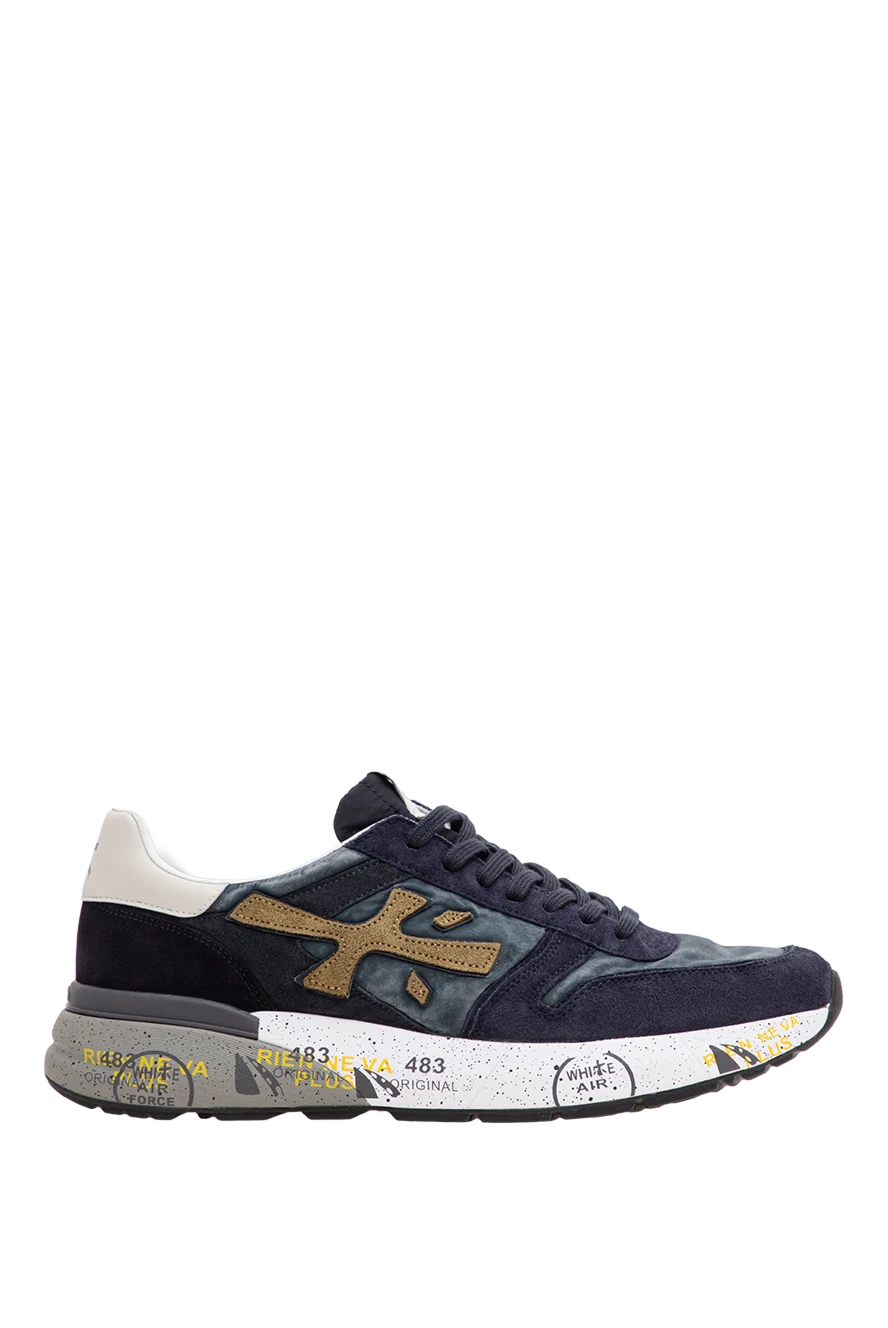 Premiata men's mick sneakers in blue with a vintage-style distressed effect 198000 - photo 1