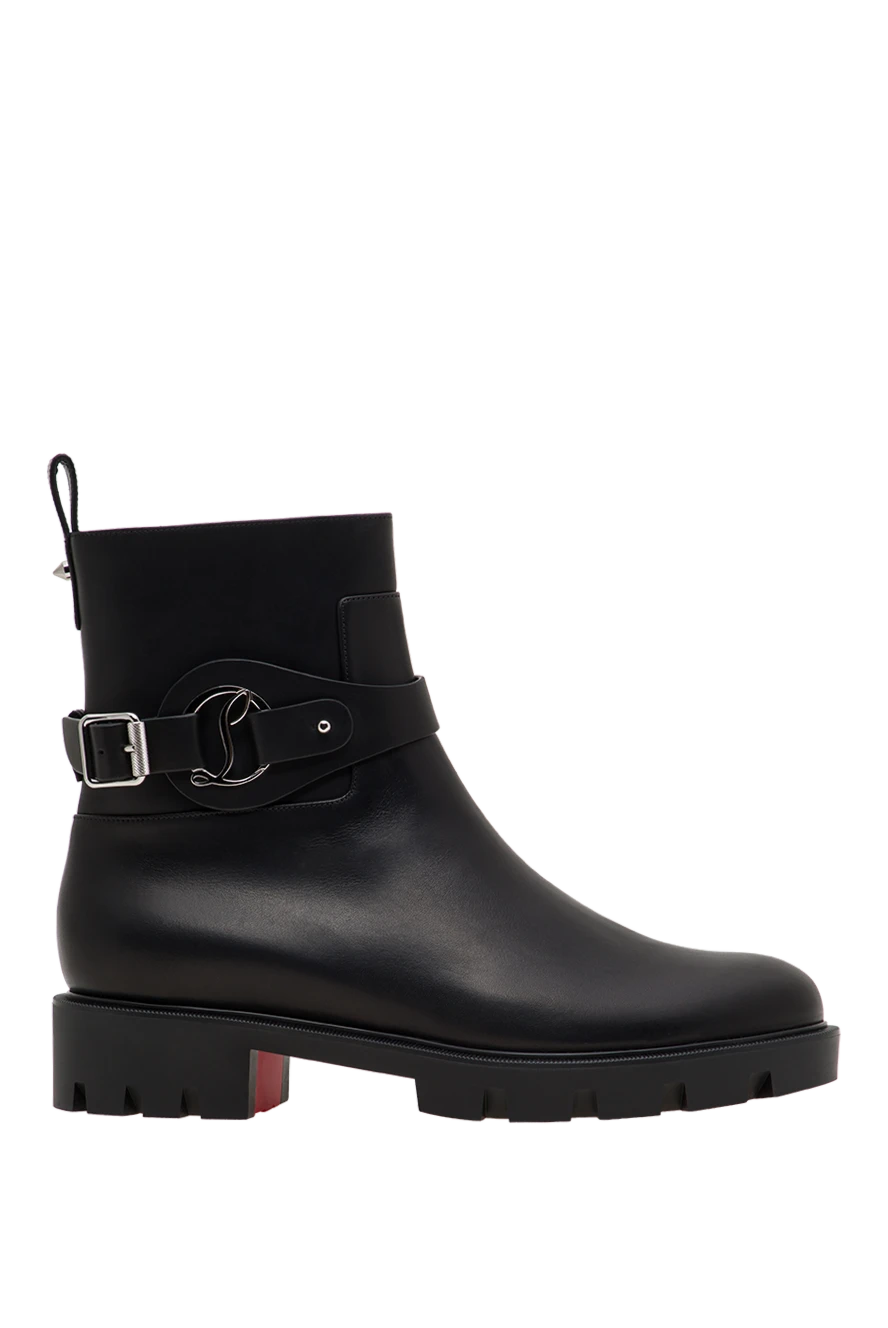 Christian Louboutin ботильоны dianouchette lug из черной вощеной телячьей кожи 198283 - фото 1