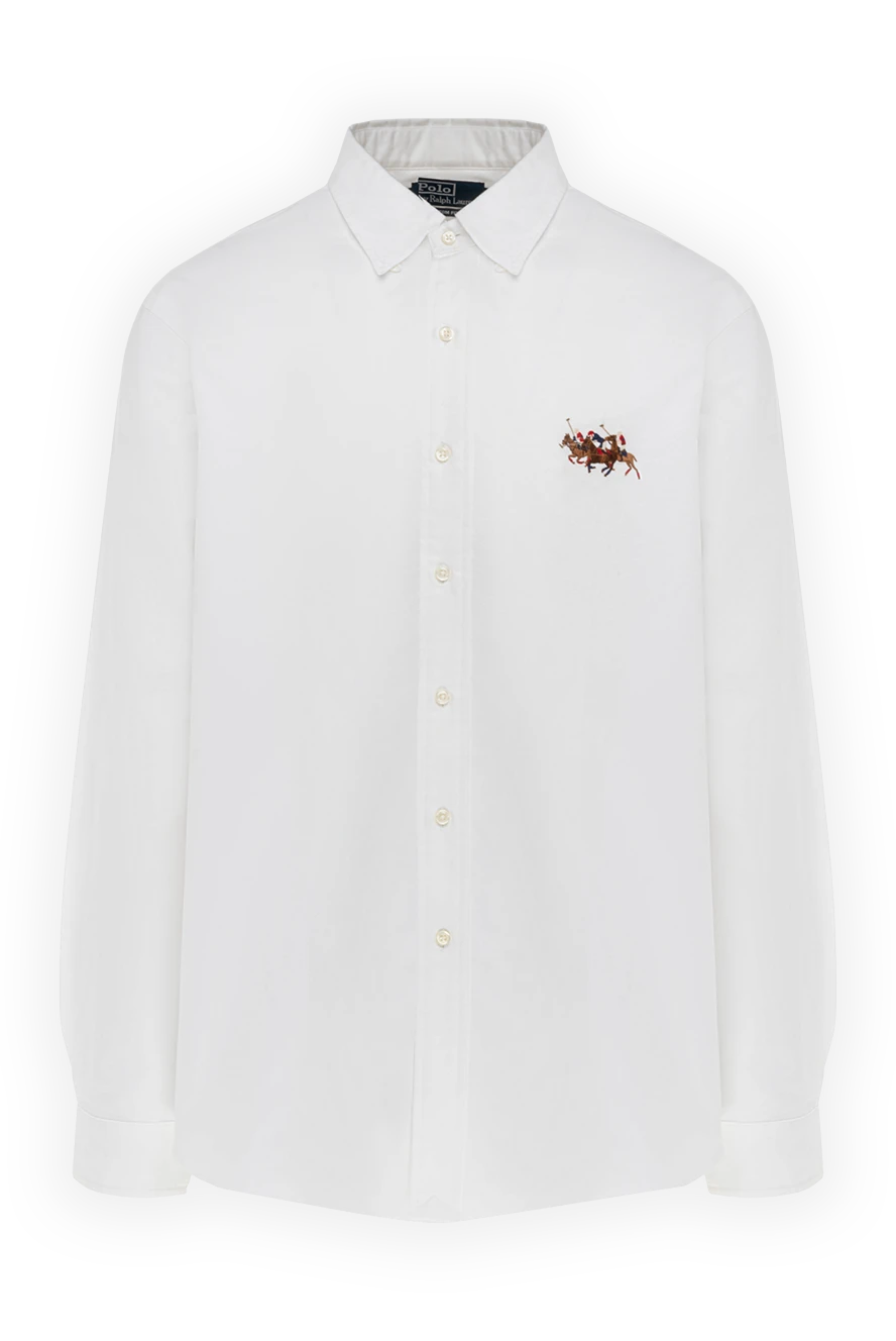 Polo Ralph Lauren рубашка из хлопка белая мужская 948574 - фото 1