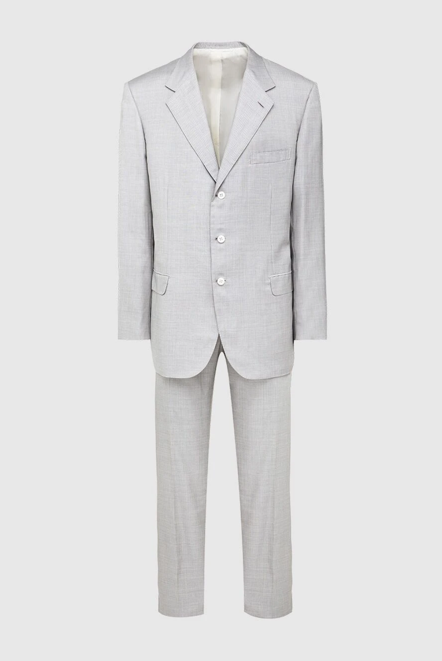 Brioni мужские костюм мужской из шерсти и шёлка серый купить с ценами и фото 950164