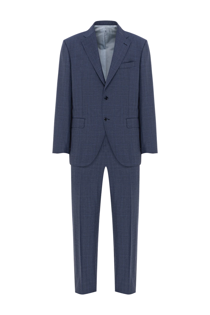 Brioni класичний костюм чоловічий темний у ледь помітну смужку 950168 - фото 1