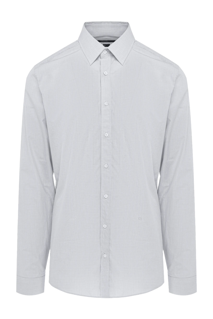 Gucci хлопковая рубашка голубая в мелкую клетку 991293 - фото 1