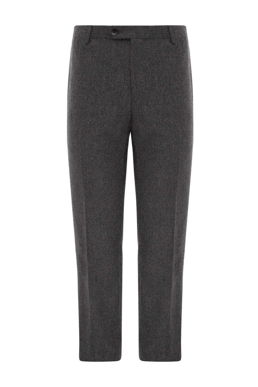 Cesare di Napoli мужские брюки из шерсти и кашемира серые мужские купить с ценами и фото 998576 - фото 1
