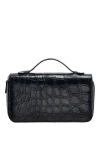  Vaccari - Textured leather, handle. 100% alligator skin. Closure: Zipper. Two compartments. Country of manufacture: Italy. Care: specialized cleaning - photo 6