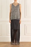 Brunello Cucinelli  - embroidery, fringe. 96% silk and 4% elastane. Country of manufacture: Italy. Care: specialized cleaning - photo 7