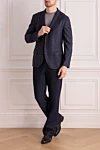  Brunello Cucinelli - меланж, шліця. 86% вовна, 10% шовк, 4% кашемір. два гудзики. дві внутрішні, дві бічні, нагрудна кишеня. 100% віскоза. Країна виробник: Італія. Догляд: спеціалізоване чищення - фото 8