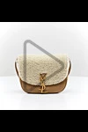 Saint Laurent  - Decoration: gold-plated logo, shoulder strap. nubuck, fur. Fastener: magnetic button. Country of manufacture: Italy. Care: specialized cleaning - photo 9