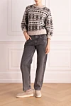  Brunello Cucinelli - relief knitting, fantasy pattern. 86% cashmere, 12% mohair, 12% polyamide. Country of manufacture: Italy. Care: specialized cleaning - photo 6