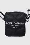  Dolce & Gabbana - Фактурна шкіра, контрастний фактурний логотип. Регульований ремень. 80% поліамід, 15% натуральна шкіра, 5% еластан. Одне відділення. Блискавка, два карабіни. Країна виробник: Італія. Догляд: спеціалізоване чищення - фото 10