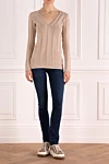  Brunello Cucinelli - V-neck, textured knitwear, contrasting stripes. 46% cotton, 40% linen, 14% silk. Country of manufacture: Italy. Care: specialized cleaning - photo 8