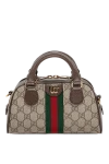  Gucci - позолоченная фурнитура, контрастная полоска, металлический логотип. молния. натуральная кожа, текстиль. Страна производитель: Италия. Уход: специализированная чистка - фото 8