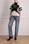 Balmain - Контрастний принт із зірками Balmain спереду. 100% бавовна. Країна виробник: Франция. Догляд: спеціалізоване чищення - фото 8