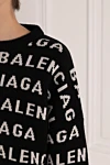 Balenciaga  - паттерн крупного логотипа бренда. 98% шерсть 2% полиамид. Страна производитель: Италия. Уход: специализированная чистка - фото 7