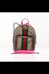 Gucci  - фурнитура золотистого цвета, логотип Double G, красно-зеленая полоса Web. ткань на основе хлопка и льна. Ремень: регулируемые плечевые ремни. Размер: Ш 22 х В 29 х Г 15 см. карман на молнии спереди, внутренний карман на молнии. молния. Страна производитель: Италия. Уход: специализированная чистка - фото 9