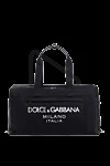 Dolce & Gabbana  - логотип бренду Dolce&Gabbana Milano. 100% нейлон. Розмір: 24?50?23 см. Ремінь: знімний регульований текстильний плечовий ремінь з обробкою з телячої шкіри. двозамкова блискавка. передня плоска кишеня на блискавці з фірмовим пулером. Країна виробник: Італія. Догляд: спеціалізоване чищення - фото 5