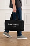 Dolce & Gabbana  - логотип бренда Dolce&Gabbana Milano. 100% нейлон. Размер: 24 ? 50 ? 23 см. Ремень: съемный регулируемый текстильный плечевой ремень с отделкой из телячьей кожи.  двухзамковая молния. передний плоский карман на молнии с фирменным пуллером. Страна производитель: Италия. Уход: специализированная чистка - фото 7