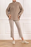 Brunello Cucinelli  - contrasting edging on cuffs. 90% cashmere, 10% silk. Country of manufacture: Italy. Care: specialized cleaning - photo 7
