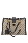  Gucci - black leather trim, shiny gold-tone hardware. textile. lock clasp. Size: W 35 x H 23.5 x D 14 cm. Belt Length: Double Chain Shoulder Straps 24.5cm High. zip pocket and smartphone pocket inside. Country of manufacture: Italy. Care: specialized cleaning - photo 10