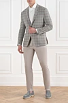 Corneliani  - check pattern. 94% wool, 6% cashmere. Closure: buttons. two side pockets, one chest pocket. Country of manufacture: Italy. Care: specialized cleaning - photo 7