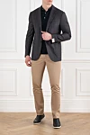 Corneliani  - візерунок клітка. 95% вовна, 5% кашемір. гудзики, блискавка. дві бічні кишені, одна нагрудна. Країна виробник: Італія. Догляд: спеціалізоване чищення - фото 7