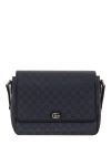  Gucci - Double G. 60% полиуретан, 20% хлопок, 20% полиамид. Рамер: Ш 28 х В 22 х Г 8 см. Длина ремня: регулируемый плечевой ремень высотой 47 см. внутри: 1 карман на молнии, снаружи: 1 карман на молнии, 2 кармана на магнитной застежке. клапан на магнитной застежке. Страна производитель: Италия. Уход: специализированная чистка - фото 6