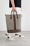 Gucci  - патерн логотипа, полоса WEB. 60% полиуретан, 20% полиэстер, 20% хлопок. Страна производитель: Италия. Уход: специализированная чистка - фото 7