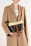 Celine  - gold trim. Triomphe canvas, calfskin and sheepskin trim . Dimensions: 18 x 22 x 13 CM. Strap: adjustable strap with a minimum height of 47 CM. Closure: Snap closure. Country of manufacture: Italy. Care: specialized cleaning - photo 7