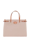 Valentino  - нашивками с металлической деталью VLogo Signature. 100% хлопок. Размеры: Ш35xВ2xГ18 см. Длина ремня: регулируемый и съемный кожаный плечевой ремень 55 см . плоский карман на молнии. магнитная застежка. Страна производитель: Италия. Уход: специализированная чистка - фото 7