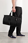  Prada - metal triangular logo. 60% polyurethane, 20% cotton, 20% polyamide. Dimensions: W 50x H 27x D 27 cm. Strap Length: Detachable and adjustable braided nylon shoulder strap. two external zip pockets, a small back pocket, two internal zip pockets. Closure: zipper. Country of manufacture: Italy. Care: specialized cleaning - photo 8