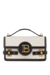  Balmain - пластина с гравировкой Balmain. 43% полиамид 31% хлопок 26% ??джут. Размеры: 24 x 14,5 x 4 см.. Длина ремня: регулируемый и съемный кожаный плечевой ремень с карабинами. внутренний карман и карман для карточек. клапан с застежкой B-Twist на четверть оборота. Страна производитель: Франция. Уход: специализированная чистка - фото 6