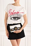  Balmain - пластина с гравировкой Balmain. 43% полиамид 31% хлопок 26% ??джут. Размеры: 24 x 14,5 x 4 см.. Длина ремня: регулируемый и съемный кожаный плечевой ремень с карабинами. внутренний карман и карман для карточек. клапан с застежкой B-Twist на четверть оборота. Страна производитель: Франция. Уход: специализированная чистка - фото 8